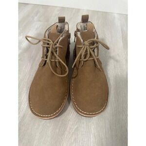 Kids Nolincoln PU Faux Suede Shearling Lined Boots Size 13M Brown Zip Lace Up